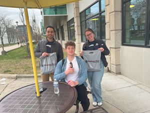 Community Crew surprising WSU students with various gifts!