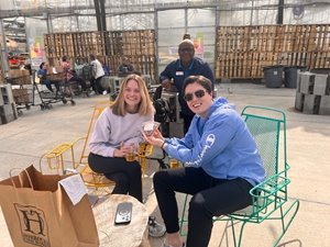 Community Crew members in Grand Rapids surprising people with free pie for Pi Day!